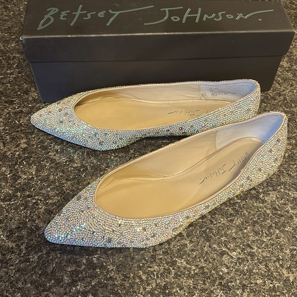 Betsey Johnson Shoes - Betsey Johnson Rhinestone Embellished Pointed Toe Jude Ballet Flat size 9